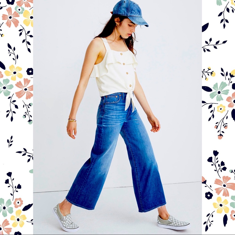 NWT Madewell Texture & Thread Button Up Tank Top